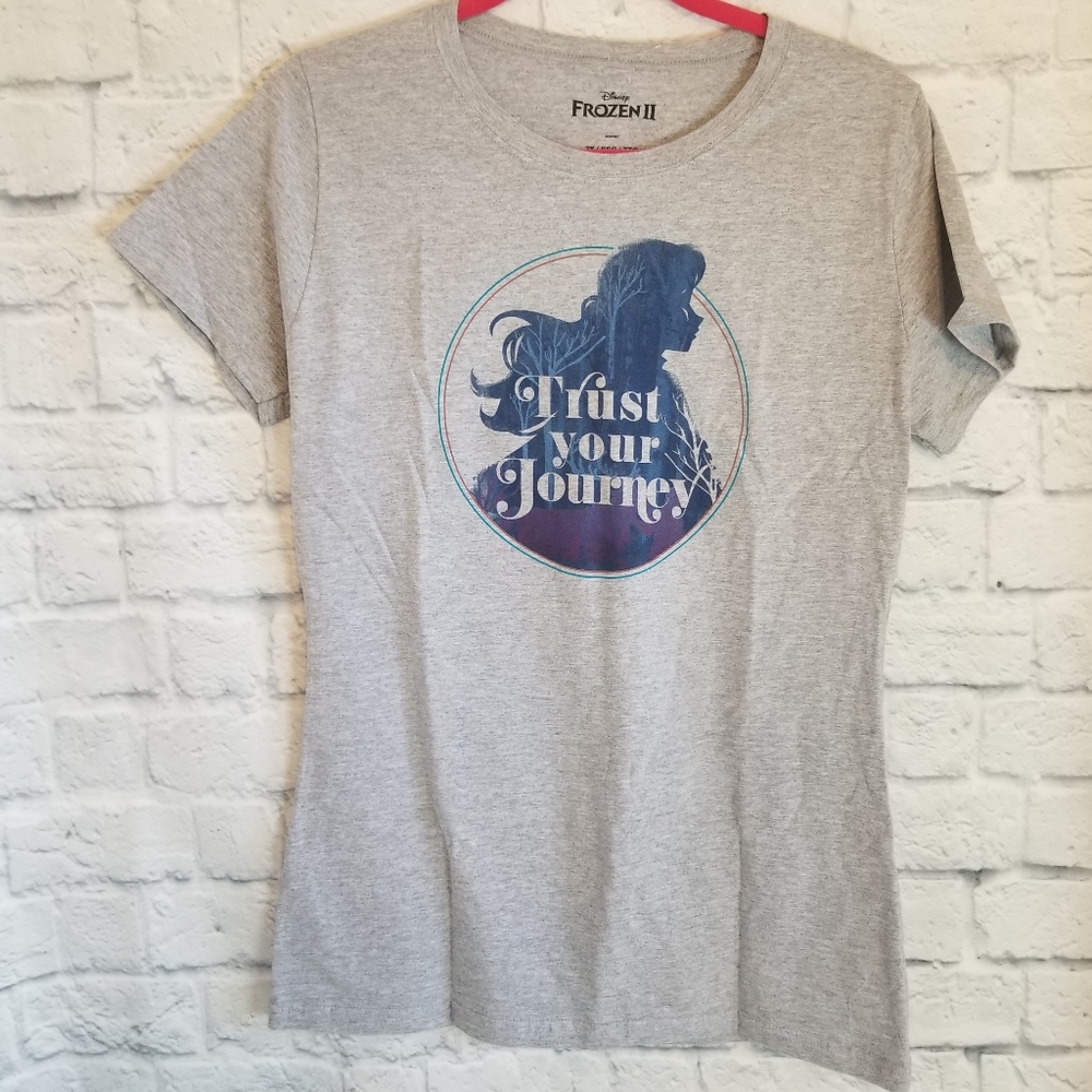 Disney Frozen 2 Princess Anna Trust your Journey Forest Graphic Tee Shirt New
